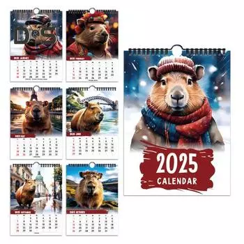 Настенный календарь 2025 года с рисунком собаки, настенный календарь, ежемесячный ежедневник, праздничный органайзер для домашнего офиса, декор C
