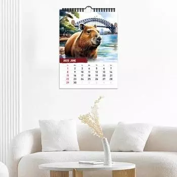 Настенный календарь Capybara 2025 World Tour of The Capybara Calendar 12-месячный календарь с
