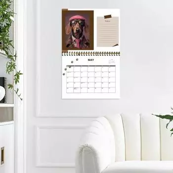 Настенный календарь для собак на 2025 год, ежемесячный настенный календарь, семейный календарь, домашний органайзер, календарь с милой собакой, забавный инструмент для управления временем