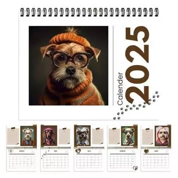 Настенный календарь для собак на 2025 год, ежемесячный настенный календарь, семейный календарь, домашний органайзер, календарь с милой собакой, забавный инструмент для управления временем