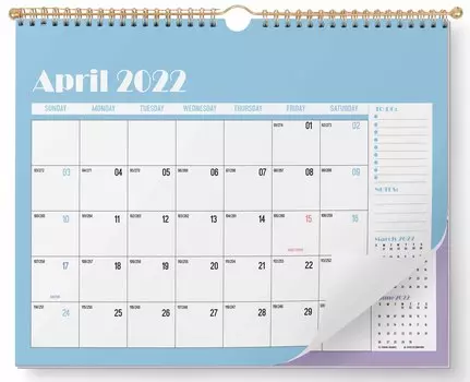 Настенный календарь Inkdotpot 11x8,5 – действует до декабря 2023 г. Ежемесячный календарь на 2022–2023 гг. 11x8.5 Inch белый