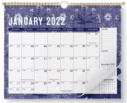 Настенный календарь Inkdotpot 11x8,5 – действует до декабря 2023 г. Ежемесячный календарь на 2022–2023 гг. 11x8.5 Inch белый