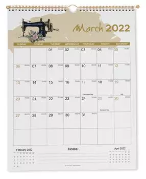 Настенный календарь Inkdotpot 16 x 12,5 - работает до декабря 2023 г. Подвесной ежемесячный календарь на спиральный переплет на 2022-2023 гг. для дома или офиса 16 x12.5 inches белый