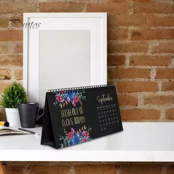 Настенный календарь на 2024 год для уставших женщин, тонкая работа, цветочный узор, забавный ежемесячный календарь, офисный подвесной подарок на Хэллоуин Flower