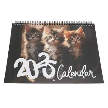 Настенный календарь с котом на 2025 год, 12 месяцев, плотная бумага, двухсторонний переплет, юлианский календарь, котенок, календарь для