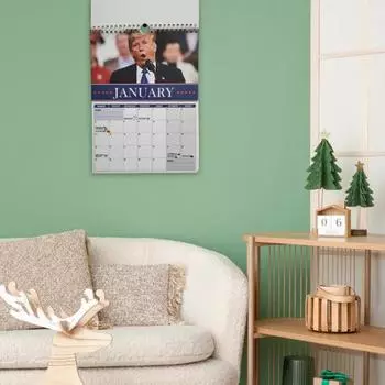 Настенный календарь Трампа 2025 Настенный календарь Трампа с января по декабрь по месяцам