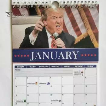 Настенный календарь Трампа 2025 Настенный календарь Трампа на январь-декабрь Ежемесячный планировщик для домашнего офиса, школы A