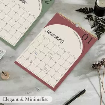 Настенный календарь Yousheng 2025-2026, настенный календарь на спирали с января 2025 по июнь 2026 года, 18-месячный планировщик для домашнего офиса A