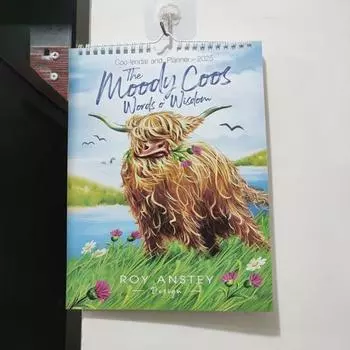 Настенный календарь Yousheng 2025 года, подвесной календарь для крупного рогатого скота в горах, ежемесячный семейный планировщик, календарь для домашнего офиса, ежедневные заметки, напоминание коричневый