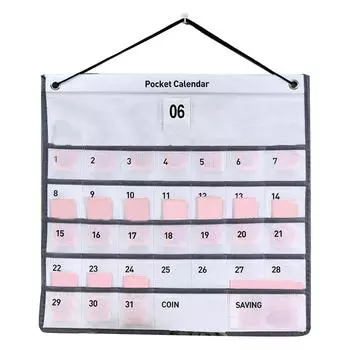Настенный карманный календарь, нетканый ежемесячный календарь, сумка для хранения для спальни, гостиной, офиса белый