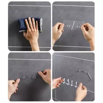 Настенный клейкий крючок под проволочной полкой, вешалка, держатель, зажим, органайзер 15*6*6CM