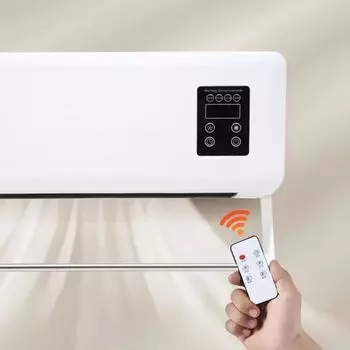 Настенный кондиционер Обогреватель воздуха Регулировка температуры Функция таймера Бесшумная работа Энергосберегающий вентилятор воздушного охлаждения UK