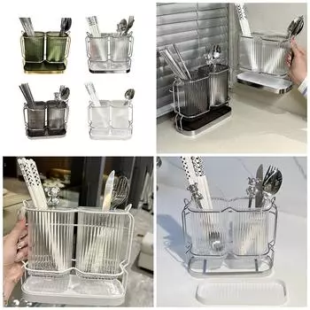 Настенный контейнер для палочек для еды, органайзер для кухонных принадлежностей, держатель для ложек и вилок, удобная сушилка для столовых приборов для дома 1