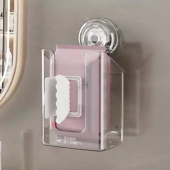 Настенный контейнер для салфеток с присоской, держатель для туалетных салфеток, большая вместимость, ящик для хранения салфеток для кухни, спальни белый