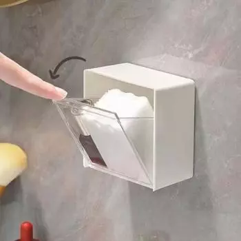 Настенный косметический ящик для хранения ватных палочек Коробка для хранения косметических средств белый