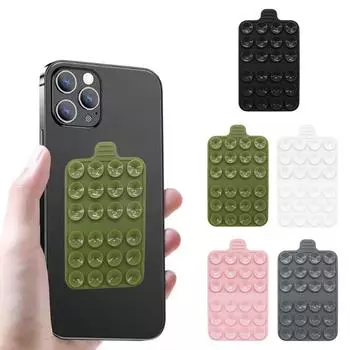 Настенный коврик-подставка на присоске, многофункциональный силиконовый противоскользящий чехол для телефона, односторонний, квадратный, Su B7G7 pink-1pcs