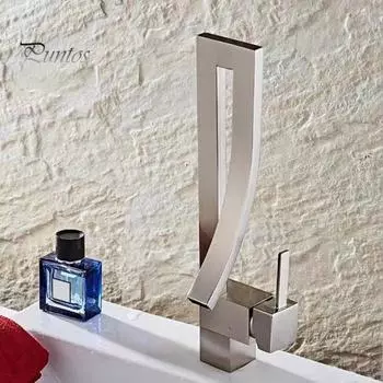 Настенный кран, медный смеситель для ванной комнаты, однорычажный смеситель, прочный кран для раковины с эффективным водосберегающим дизайном чёрный