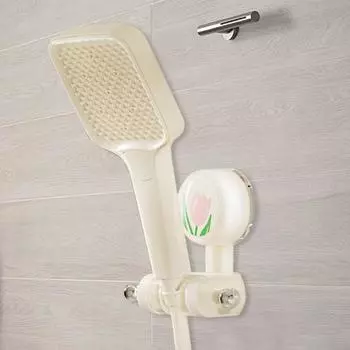 Настенный кронштейн для душа Yousheng, держатель для ручного душа, конструкция с присоской, простая установка, регулируемый держатель для душевой лейки белый
