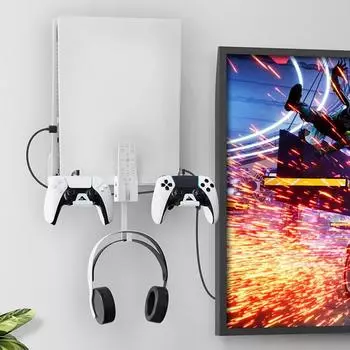 Настенный кронштейн для хранения для консоли PS5, настенный держатель, подставка для Playstation 5, аксессуары для консоли/гарнитуры PS VR2