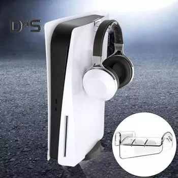 Настенный кронштейн для наушников, прочная несущая простая установка, прозрачный акриловый кронштейн для наушников для PS5/PS5 Slim чистый