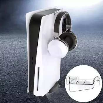 Настенный кронштейн для наушников, прочная несущая простая установка, прозрачный акриловый кронштейн для наушников для PS5/PS5 Slim чистый