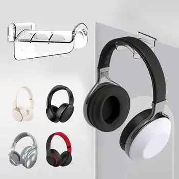 Настенный кронштейн для наушников, прочная несущая способность, простая установка, прозрачный акриловый кронштейн для наушников