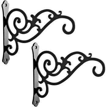 Настенный кронштейн для растений, крючок, стабильный кронштейн для цветочного горшка, садовые украшения, растения S белый