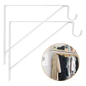 Настенный кронштейн для штанги для шкафа Нержавеющий Коррозионностойкий Устойчивый к нагрузкам Простая установка Шкаф для тяжелых условий эксплуатации золотистый