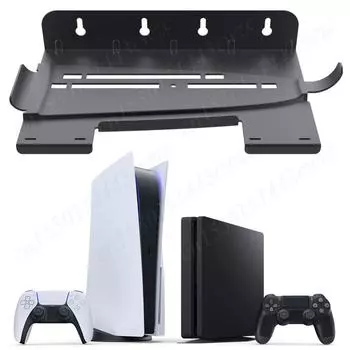 Настенный кронштейн, подставка для дисплея PS5 Slim с держателем контроллера, настенная подставка для Playstation 5 Slim/Playstation 5 белый