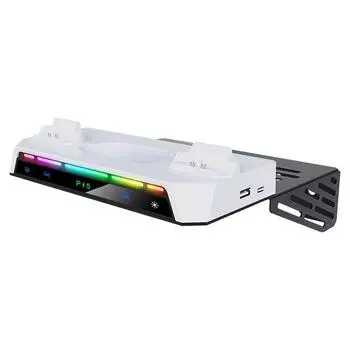 Настенный кронштейн с зарядным устройством для двух контроллеров для PlayStation 5 Slim Disc и Digital 22*12.5*23cm чёрный