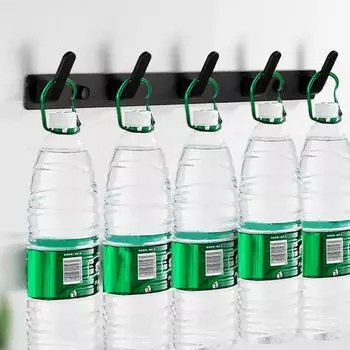 Настенный крючок Yousheng, 4/5 крючков, винтовое крепление, современный прочный алюминиевый сплав, прочная несущая способность, ванная комната, кухня, пальто, шляпа, полотенце, вешалка для одежды 4 Hooks чёрный