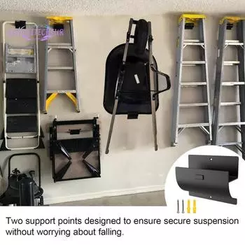 Настенный крючок для лестницы, нержавеющий, устойчивый к коррозии, универсальный, простая установка, сверхпрочный крючок для вешалки для лестницы чёрный