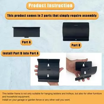 Настенный крючок для лестницы, нержавеющий, устойчивый к коррозии, универсальный, простая установка, сверхпрочный крючок для вешалки для лестницы чёрный