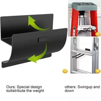 Настенный крючок для лестницы, нержавеющий, устойчивый к коррозии, универсальный, простая установка, сверхпрочный крючок для вешалки для лестницы чёрный