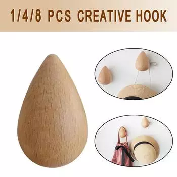 Настенный крючок для одежды из натурального дерева, вешалка для одежды, декоративный держатель для ключей, шляпа, шарф, сумка, вешалка для хранения, полка для ванной комнаты 1pcs