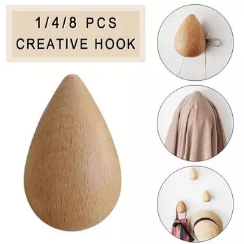 Настенный крючок для одежды, вешалка из натурального дерева, декоративная вешалка для хранения сумочек 1pcs
