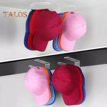 Настенный крючок для шляпы, акриловый органайзер для бейсболок, прочный держатель для шляп, стойка для хранения на стене, дверь шкафа чёрный