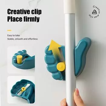 Настенный крючок для швабры, прочный не оставляющий следов зажим для швабры, кронштейн для домашних аксессуаров для ванной комнаты One Size синий
