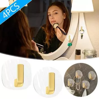 Настенный крючок для сумки без перфорации, задняя дверь, вешалка для хранения мелких предметов, прочный бесшовный липкий крючок 4pcs