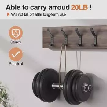 Настенный крючок для вешалки для шляп Прочная несущая способность Устойчива к ржавчине Простая установка Дугообразный дизайн Универсальный 4pcs