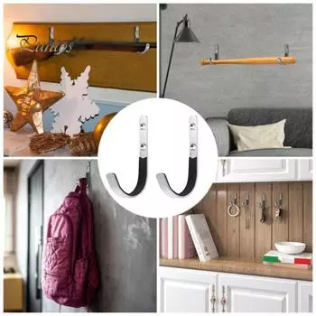Настенный крючок Грузоподъемность 30 фунтов Нержавеющий Устойчив к коррозии Легко устанавливается Вешалка для полотенец и халатов Крючок для хранения чёрный