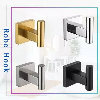 Настенный крючок из нержавеющей стали 304, черный матовый золотой квадратный, креативный, для ванной, кухни, вешалка для полотенец, пальто, одежды, держатель для ключей