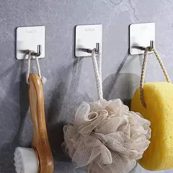 Настенный крючок из нержавеющей стали, настенная вешалка для полотенец, многоцелевая вешалка для полотенец, одежды, пальто, ключей, аксессуаров для ванной комнаты 1PC