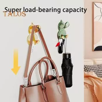 Настенный крючок, милый подвесной крючок в форме утки, самоклеящиеся водонепроницаемые крючки для полотенец для дома, ванной комнаты, кухни жёлтый