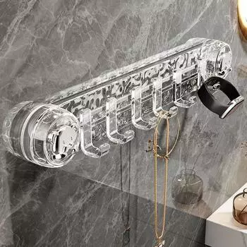 Настенный крючок с присоской, водонепроницаемый крючок для хранения рядов, крючок для хранения всякой всячины для дома прозрачный