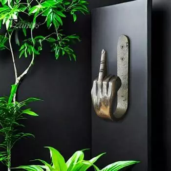 Настенный крючок в форме большого пальца, прочный, устойчивый к коррозии, легко устанавливаемый, прочный металлический настенный крючок B серебряный