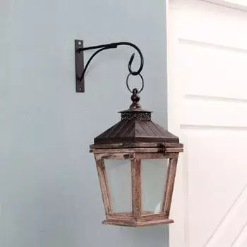 Настенный крючок Yousheng Iron для крепления на стену, кронштейн для цветочных горшков, настенный крючок в винтажном стиле с изогнутым наконечником для подвешивания корзин, фонарей, кормушек для птиц чёрный