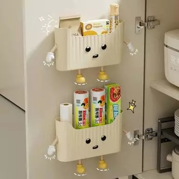 Настенный кухонный ящик для хранения, не требующий перфорации, полка для организации спальни, съемные разделенные ящики-органайзеры, аксессуары для дома