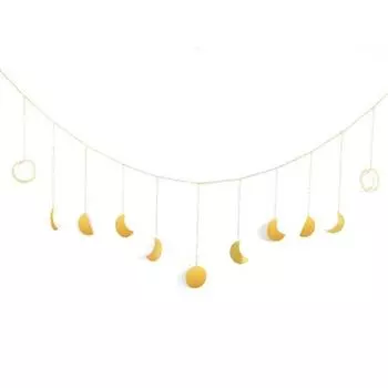 Настенный кулон ручной работы, фазовый дизайн, элегантный железный арт, подвесная подвеска в форме Луны, украшение на цепочку, домашний декор B