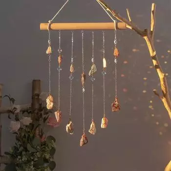 Настенный ловец снов Агатовый кристалл деревянная палочка ловец снов украшение для дома украшение для комнаты колокольчик ветра ловец снов